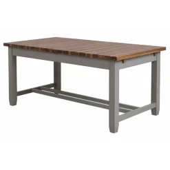 INTERIOR'S - Table rectangulaire extensible bois gris - brocante interior's