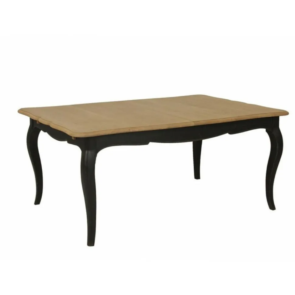 INTERIOR'S - Table rectangulaire extensible pour 12 à 14 pers bois noir - manoir interior's