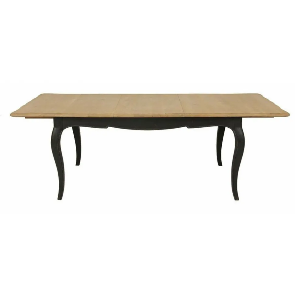 INTERIOR'S - Table rectangulaire extensible pour 12 à 14 pers bois noir - manoir interior's