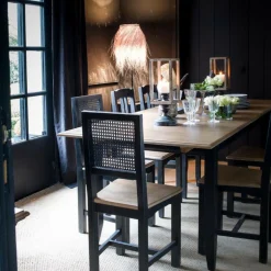 INTERIOR'S - Table rectangulaire extensible 10 personnes bois noir - esquisse interior's