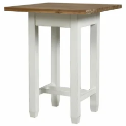 INTERIOR'S - Table repas haute carrée bois blanc - brocante interior's