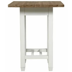 INTERIOR'S - Table repas haute carrée bois blanc - brocante interior's