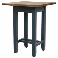 INTERIOR'S - Table repas haute carrée bois bleu - brocante interior's