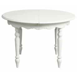 INTERIOR'S - Table ronde extensible 4 pieds mdf blanc - harmonie interior's