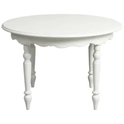 INTERIOR'S - Table ronde extensible 4 pieds mdf blanc - harmonie interior's