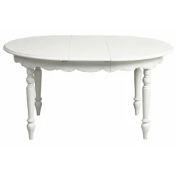INTERIOR'S - Table ronde extensible 4 pieds mdf blanc - harmonie interior's