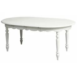 INTERIOR'S - Table ronde extensible 4 pieds mdf blanc - harmonie interior's