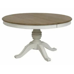 INTERIOR'S - Table ronde extensible pour 6 à 10 pers bois blanc - manoir interior's