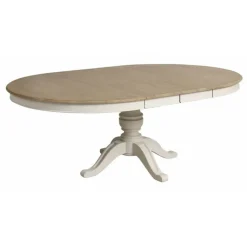 INTERIOR'S - Table ronde extensible pour 6 à 10 pers bois blanc - manoir interior's