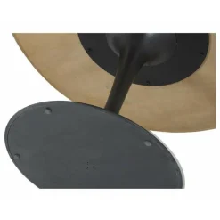 INTERIOR'S - Table ronde plateau marbre bois blanc - minéral interior's