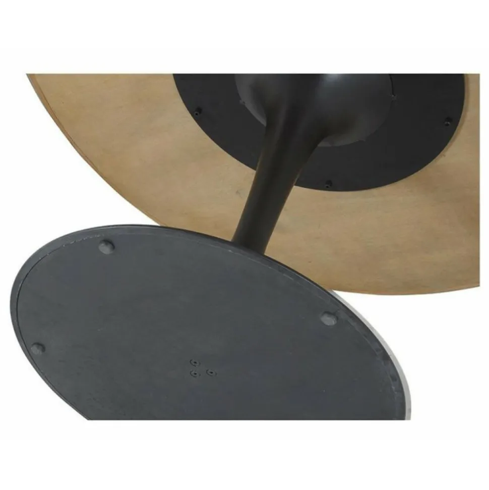 INTERIOR'S - Table ronde plateau marbre bois blanc - minéral interior's