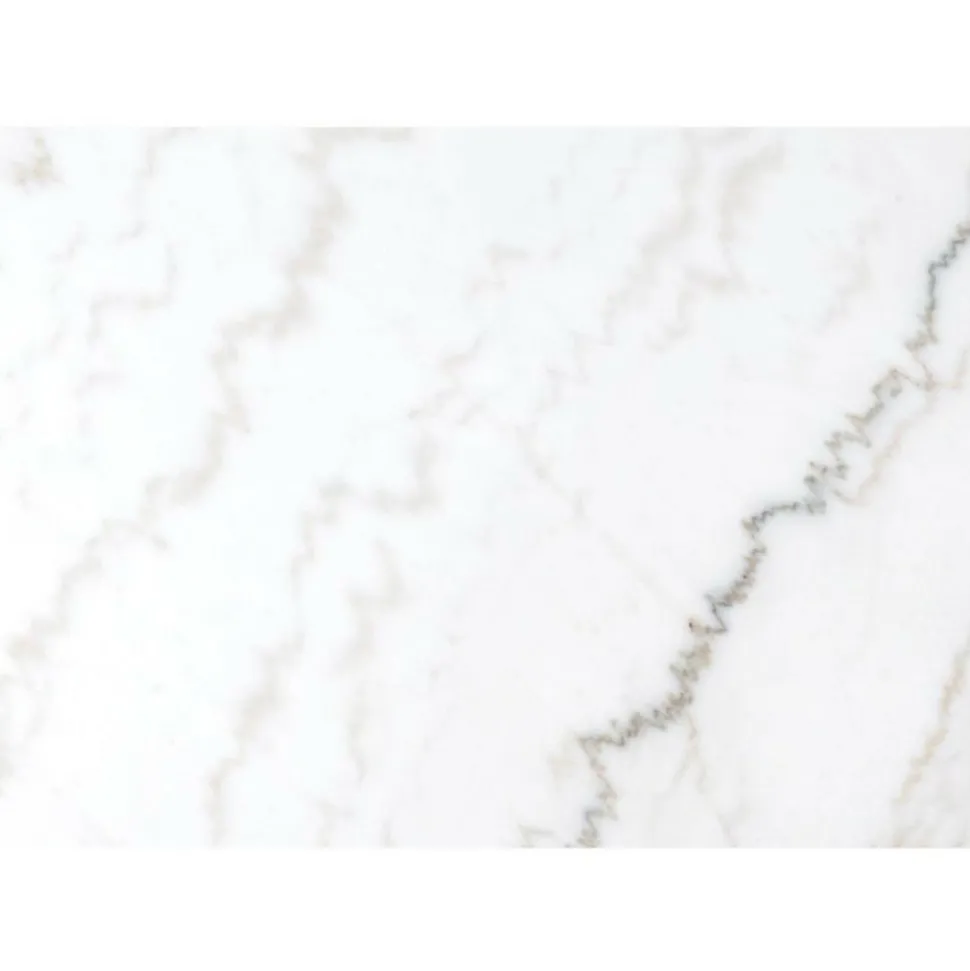 INTERIOR'S - Table ronde plateau marbre bois blanc - minéral interior's