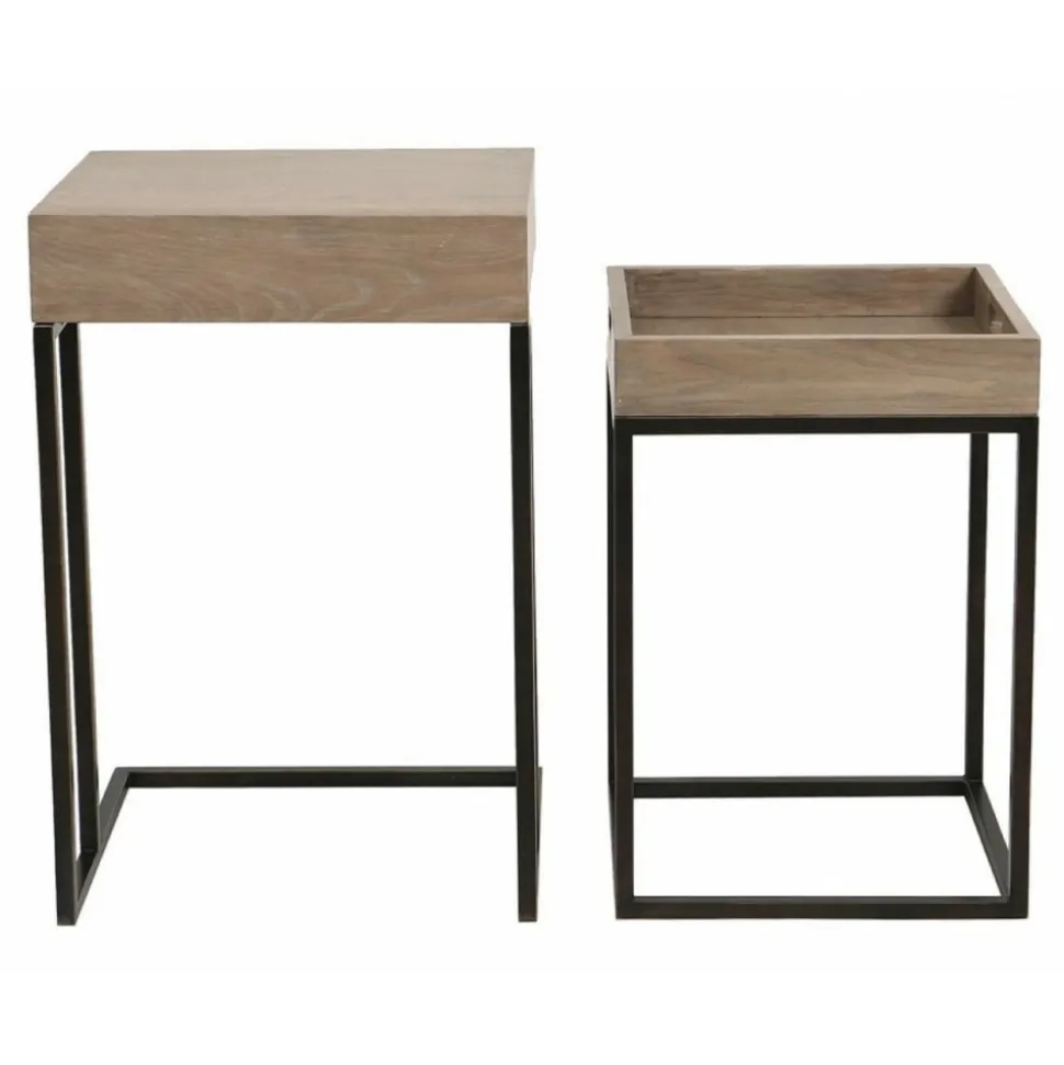 INTERIOR'S - Tables gigognes bois marron - demeure interior's