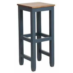 INTERIOR'S - Tabouret haut bois bleu - brocante interior's