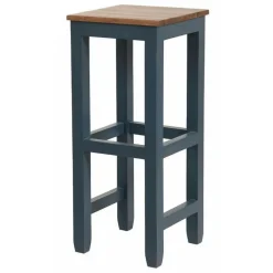 INTERIOR'S - Tabouret haut bois bleu - brocante interior's