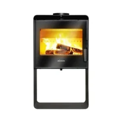 INVICTA - Poele a bois en acier invicta borée - puissance optimale: 7,5 kw - max: 10 kw - bûches 40 cm max, ecodesign - noir
