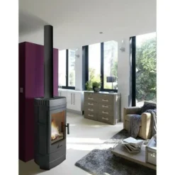 INVICTA - Poele a bois invicta gomont - puissance optimale: 12 kw - max: 18 kw - bûches 45 cm max - fonte - fabriqué en france - ecodesi