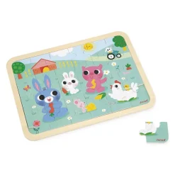 JANOD - Puzzle en bois a la ferme 24 pièces