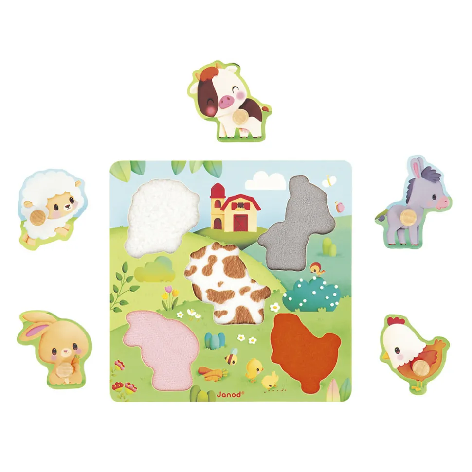 JANOD - Puzzle tactile ferme 5 pcs