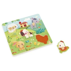 JANOD - Puzzle tactile ferme 5 pcs