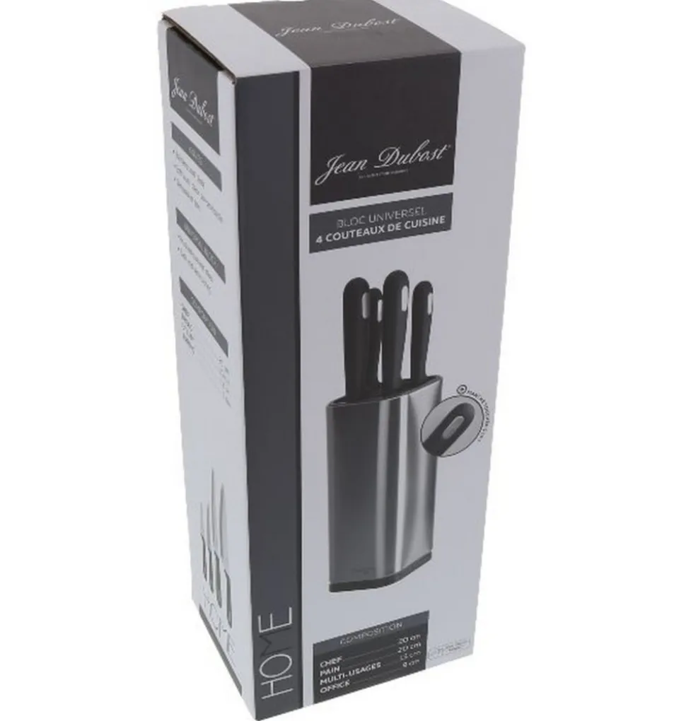 Jean dubost bloc de 4 couteaux inox brossé - dh027000x35196