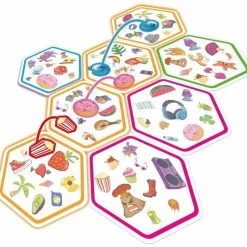 Jeu de société - zygomatic - dobble connect alignez les hexagones et trouvez la paire