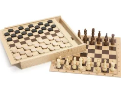 JEUJURA - Coffret jeu de dames et d'echecs