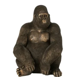 J-LINE - Gorille en résine marron 67x55x89 cm
