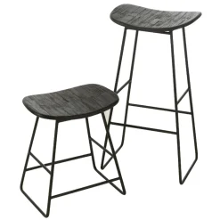 JLINE - Jline - tabouret rectangulaire en teck recyclé