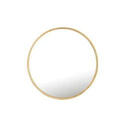 J-LINE - Miroir rond en métal doré 50x50x2 cm
