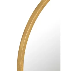 J-LINE - Miroir rond en métal doré 50x50x2 cm
