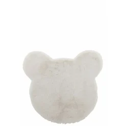 J-LINE - Tapis enfant en textile blanc 57x62.5x1.5 cm