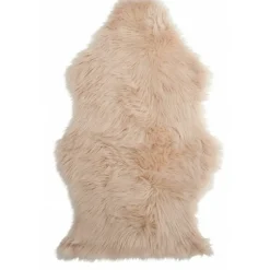 J-LINE - Tapis imitation en fourrure beige 94x57x1.5 cm