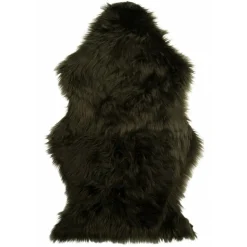 J-LINE - Tapis imitation en fourrure vert 98x57x2 cm