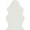 J-LINE - Tapis mouton en fourrure artificielle blanc 94x60cm