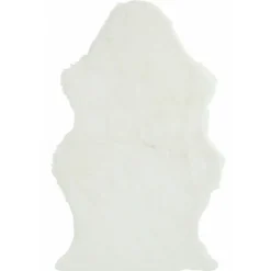 J-LINE - Tapis mouton en fourrure artificielle blanc 94x60cm