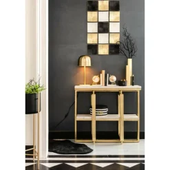 J-LINE - Tapis mouton en fourrure artificielle noir 94x60cm