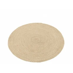 J-LINE - Tapis rond en textile naturel 150x150x2 cm