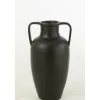 J-LINE - Vase 2 anses en poterie noir 47x47x66 cm