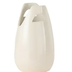 J-LINE - Vase anse en céramique blanche 23x23x40 cm
