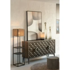 J-LINE - Vase bouteille en verre blanc 14x14x75 cm