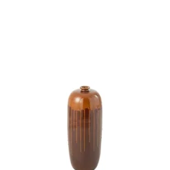 J-LINE - Vase en céramique marron 19x19x55 cm