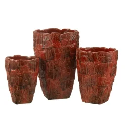 J-LINE - Vase en céramique rouge 25x25x36.5 cm