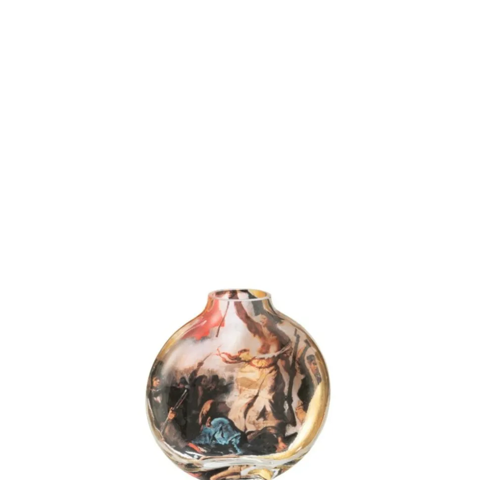 J-LINE - Vase en multicolore 14.5x4x15 cm "les chartistes inspired by liberty leading the people small"