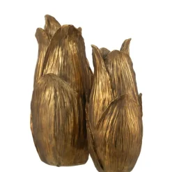 J-LINE - Vase en polyrésine doré 28x28x60.5 cm