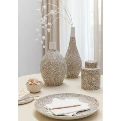 J-LINE - Vase en porcelaine multicouleur 20x20x33 cm