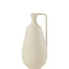 J-LINE - Vase en verre blanc 16.5x16x35 cm