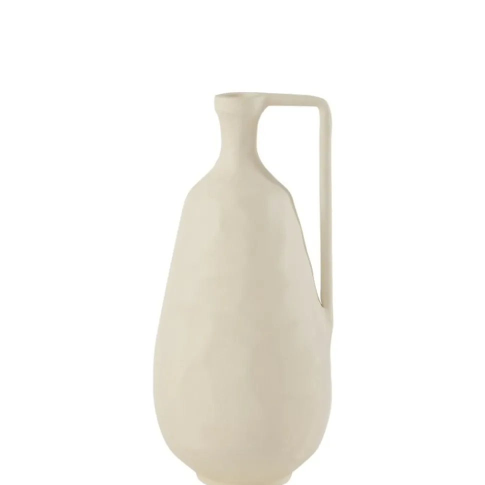 J-LINE - Vase en verre blanc 16.5x16x35 cm