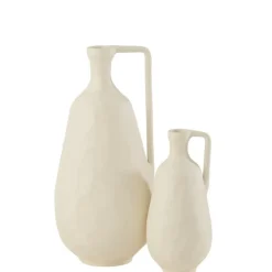 J-LINE - Vase en verre blanc 16.5x16x35 cm