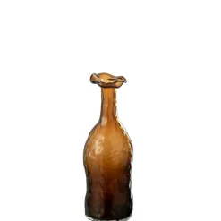 J-LINE - Vase en verre marron 9.5x9.5x27 cm